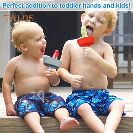1/2/4/6/8Pcs Popsicle Holder Dual Pole Stand BPA Free Dishwasher Safe Mess-Free Ice Pop Holders for Kids with Built-In Straw Eco-Friendly Reusable