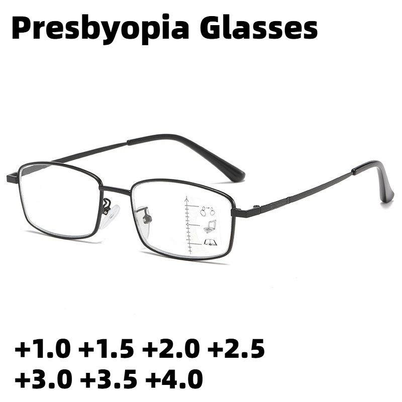Occhiali Progressivi Multifocali Anti-Luce Blu per Presbiopia con Montatura Quadrata Unisex Classici Lenti ad Alta Definizione per Lettura