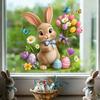 Easter Window Sticker Flower Bird Butterfly Egg Rabbit Self Adhesive Glass Decal Door Showcase Home Decor