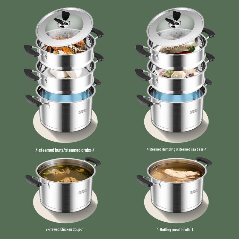 Berniece 26cm 3-Layer Stainless Steel Steamer