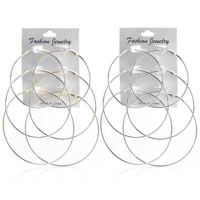 Exaggerated Punk Retro Metal Circle Earrings for Women