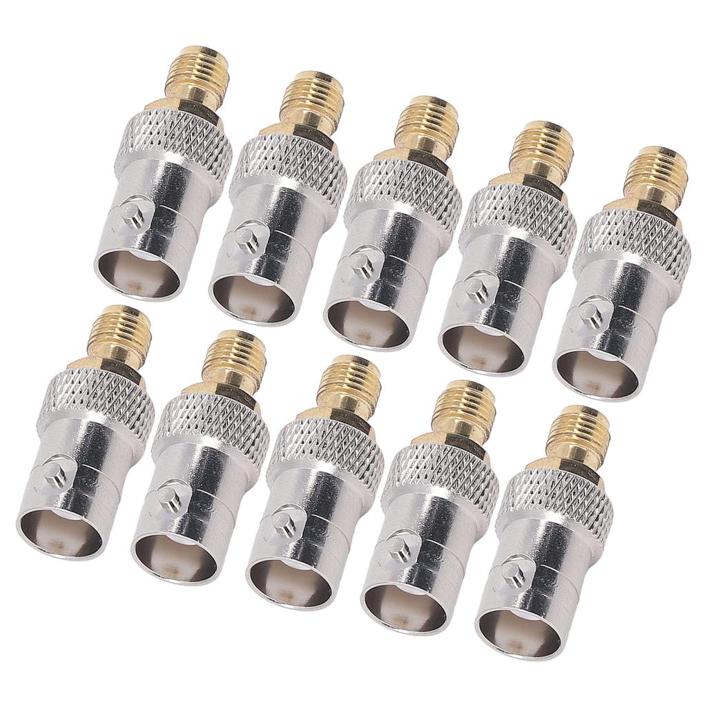10Pcs RF Coaxial Cable Adapter SMA Female to BNC Female Coax Line Connector Set Kit