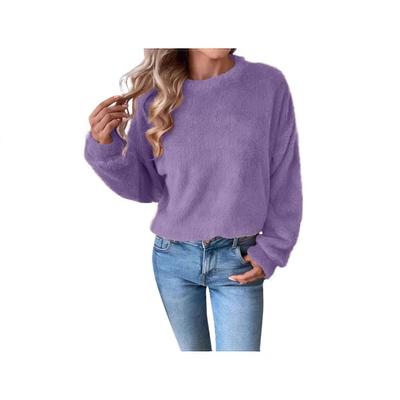 Herbst und Winter Damen Pullover Lässiger doppelseitiger Samt Loose Plüschpullover