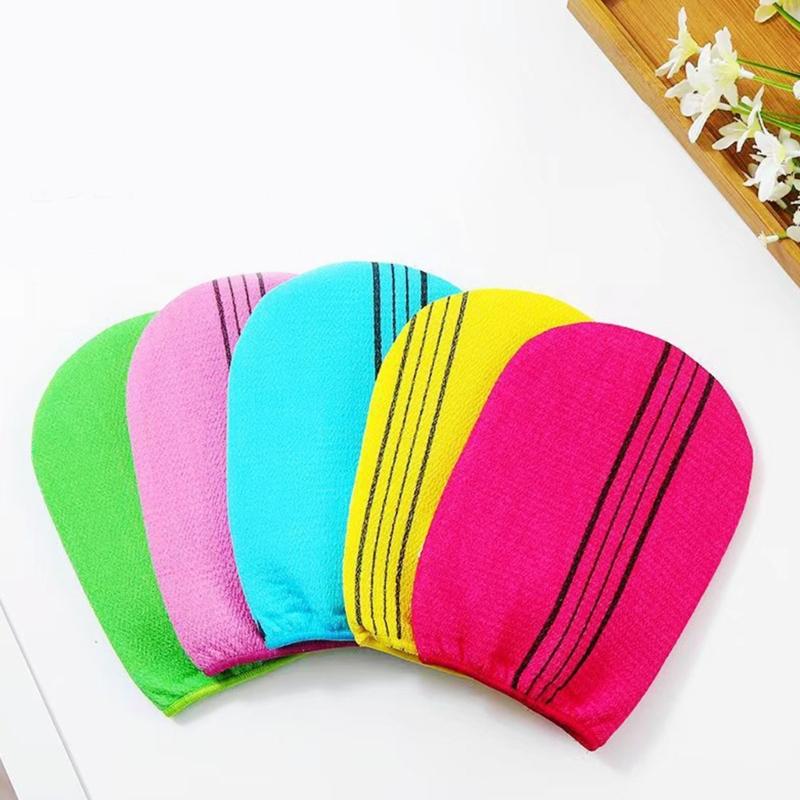 Zufällige Farbe Bade-Peeling-Handschuh für effektives Peeling Weicher Tiefen-Körperreinigungspolierhandschuh für den täglichen Gebrauch unter der Dusche