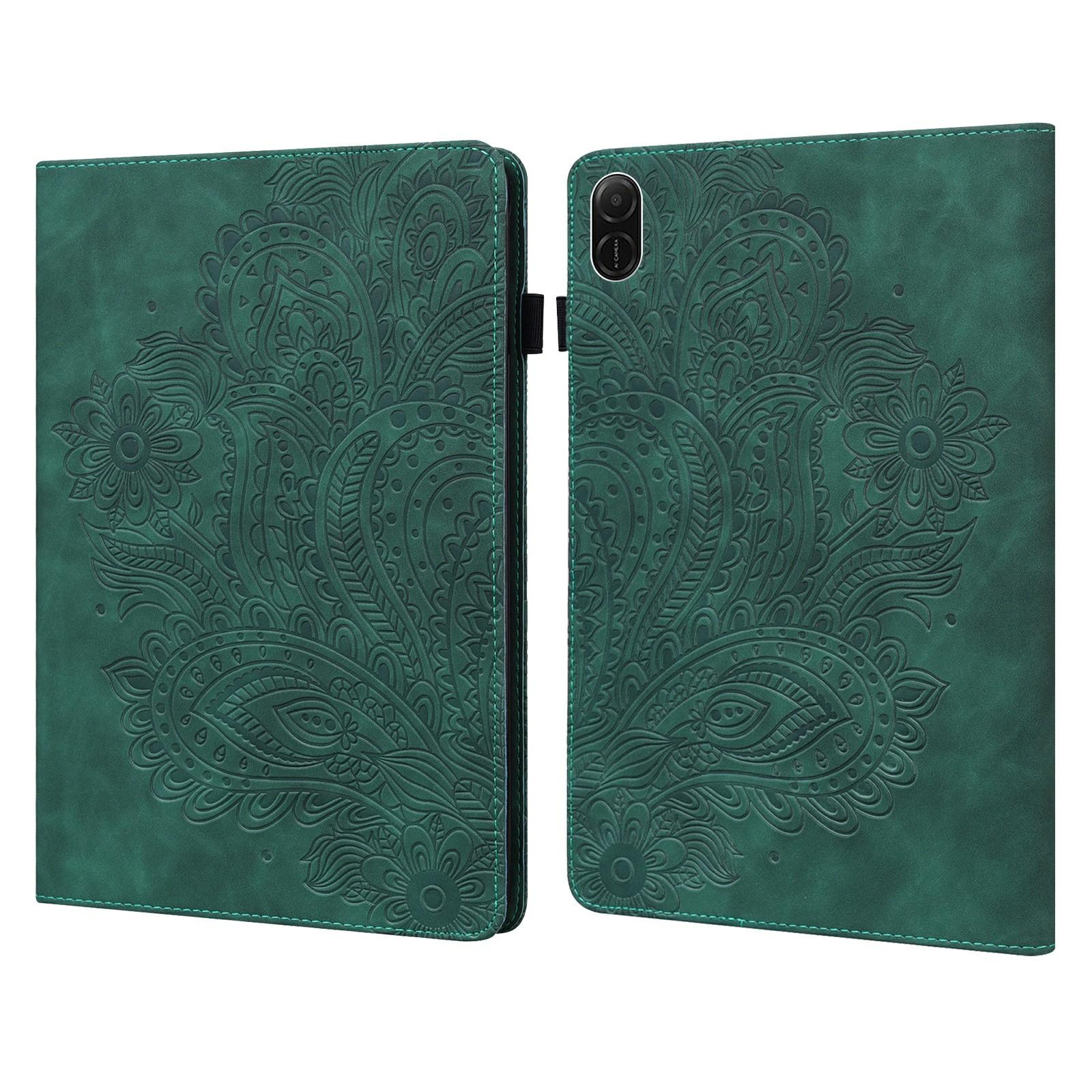 

Для Honor Pad X8a Чехол Павлиний Цветок Узор Держатель для Карт Кожаная Обложка для Планшета Green