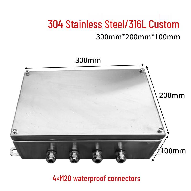 304 Stainless Steel Weatherproof Junction Box with UK Terminal, 316 Protection.