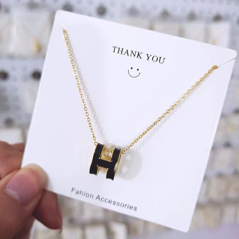 H Letter Pendant Necklace Women Simple Clavicle Chain Fashion Jewelry