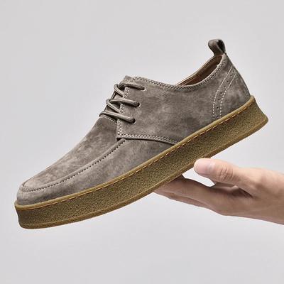 New Suede Leather Lace-Up Shoes Men High Quality Casual Shoes For Male Fashion Men's Shoes Comfortable Walking Mens Sneakers