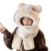 Cartoon Capybara Hat Scarf Set 3 in 1 Cartoon Plush Hat Fashion Scarf Hat Glove for Women  Girls