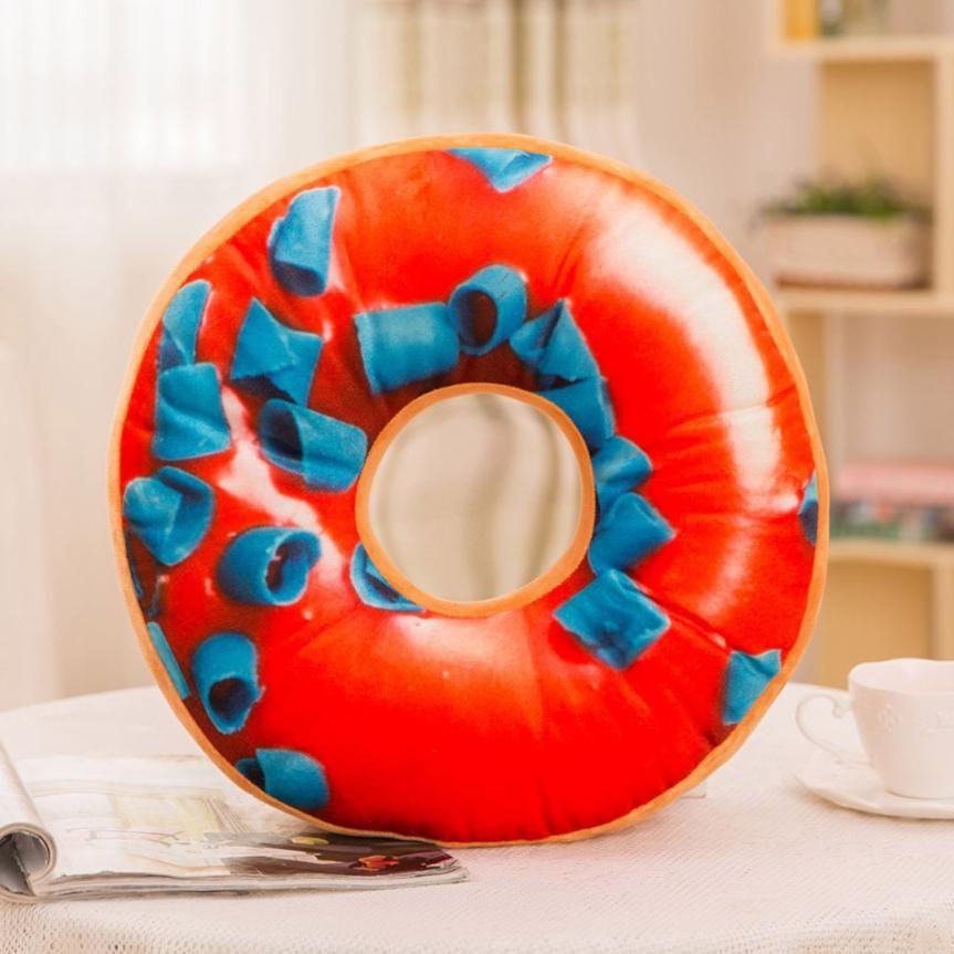 1 Pakke Myk Plysjpute Fylt Sittepute Smultring Matpute Trekk Leketøy Sofa Dekorativ Pute