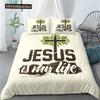 3D Jesus Duvet Cover Set Christian Sacred Jesus Polyester Bedding Set Cross Comforter Cover Suitable For Christian Jesus King