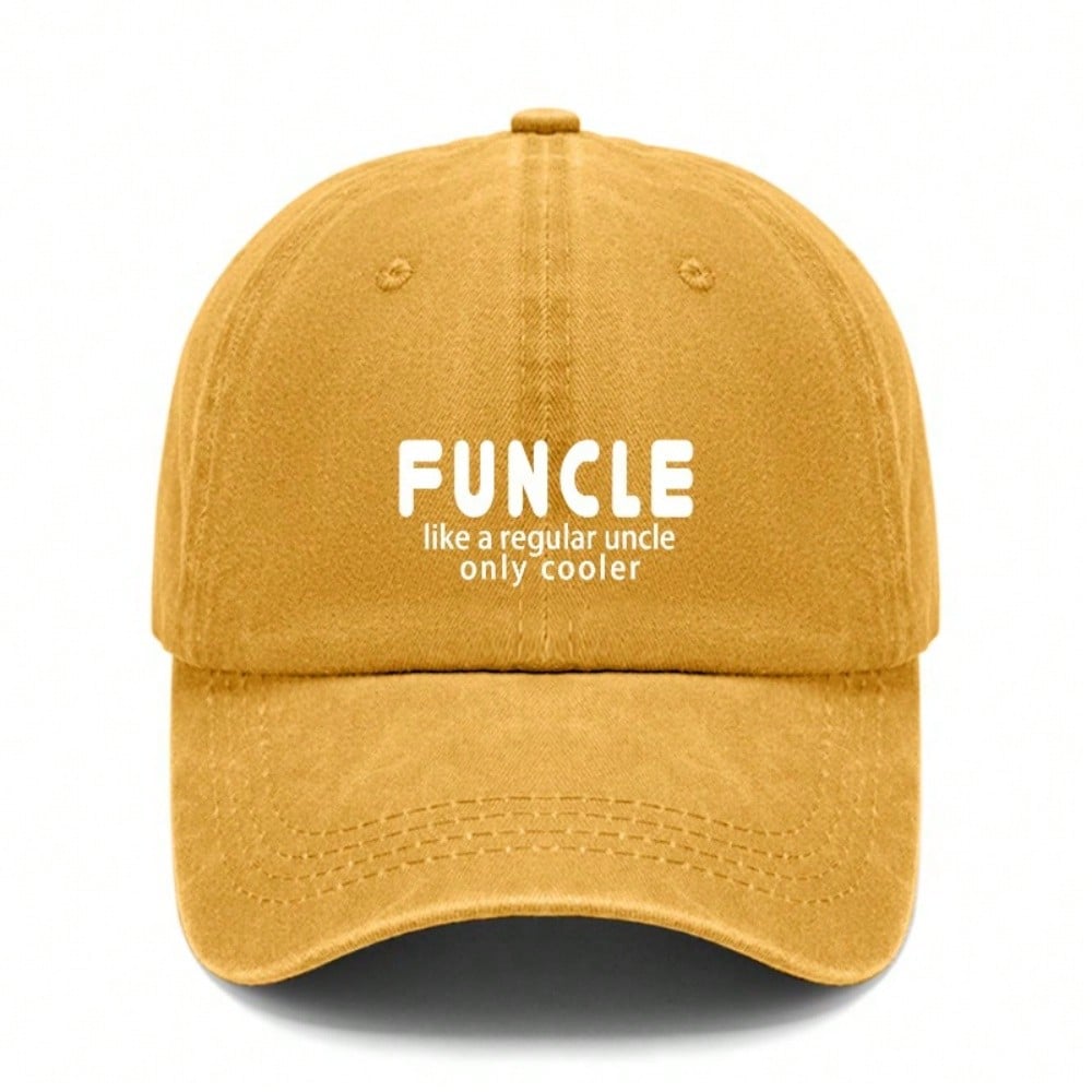 [Unisex Baseball Cap] Funcle Print Adjustable Hat Breathable Soft Fabric Casual Vintage Daily Wear Gift For Uncle