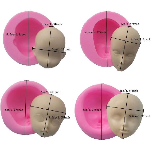3D Doll Head Baby Face Silicone Cake Molds Model Handmade Soap Clay Plaster Mold Fondant Chocolate Gummy Biscuit Sugar Craft Mould DIY Cake