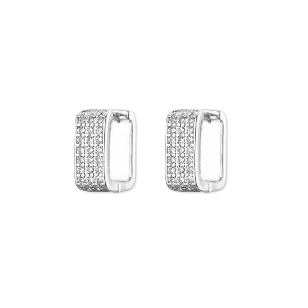 Luxury Multi Zircon Square Stainless Steel Earring Gold Color Anti Fading Earrings for Women Wedding Jewelry Accessories Gifts