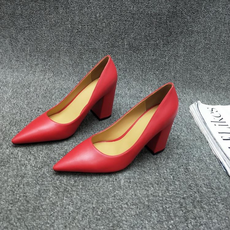 Fashion Beige High Heels Chunky Sandals Brief Pumps Bridal Shoes Clogs for Women Shallow Mouth Pointed Wedge 12cm Block Sweet Spring Bri