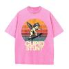 T-shirt Oversize Délavé Acide Graphique Skate Rétro Beige « Cupid Stunt »
