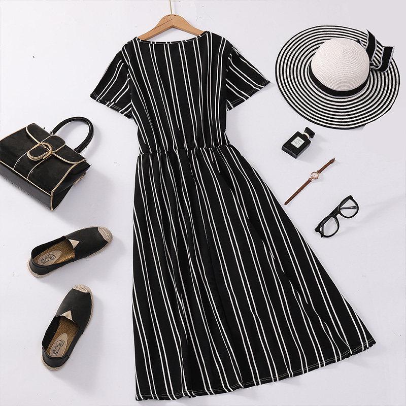 New Arrival Floral Print Waist-Cinched Slimming Summer Dress for Middle-Aged Women XL