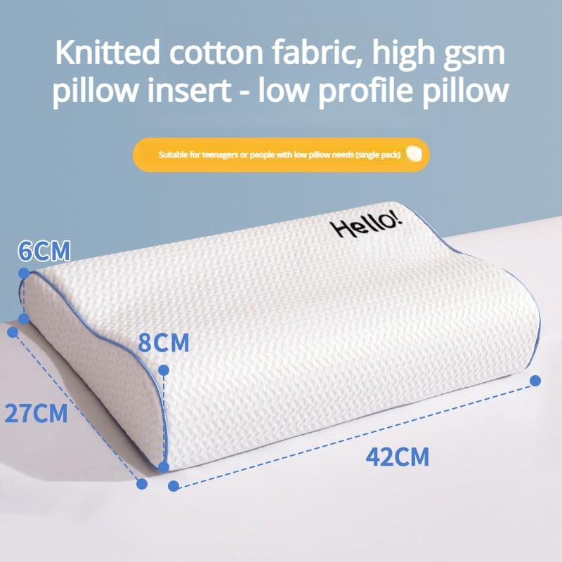 Memory Cotton Neck Pillow Pro Soft Breathable Antibacterial Strong Support  High Low Curve Seamless Fit