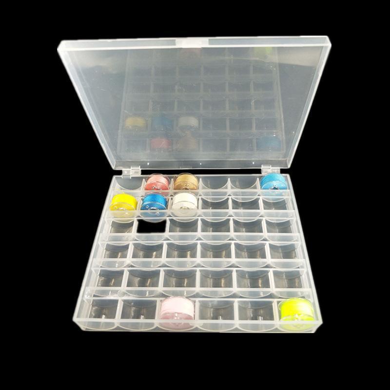 36 Compartment Plastic Bobbin Storage Box Transparent Holder for Assorted Sewing Thread Spools Home Craft Needlework Use