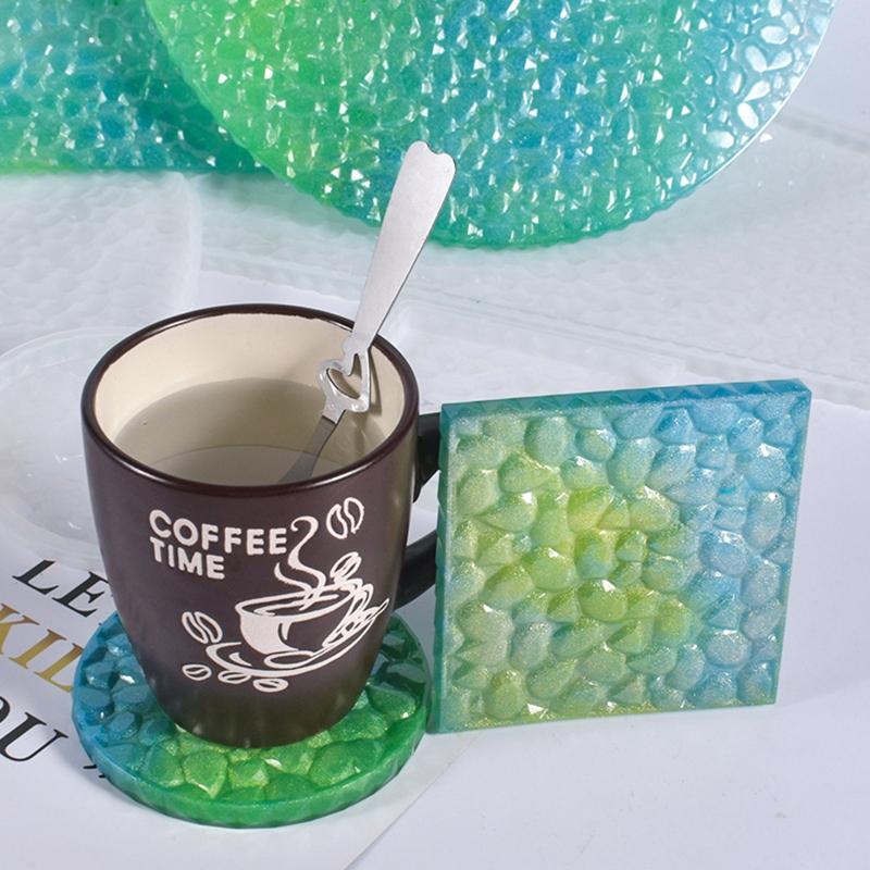 Coaster Silicone Resin Mold Round/Square/Rectangle Resin Epoxy Casting Molds for Wedding Party Home Table Ornaments