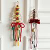 1/3Pcs Christmas Pendant with Golden Bells Colorful Rope Hand-Woven Christmas Tree Shape Seasonal Pendant Holiday Decoration