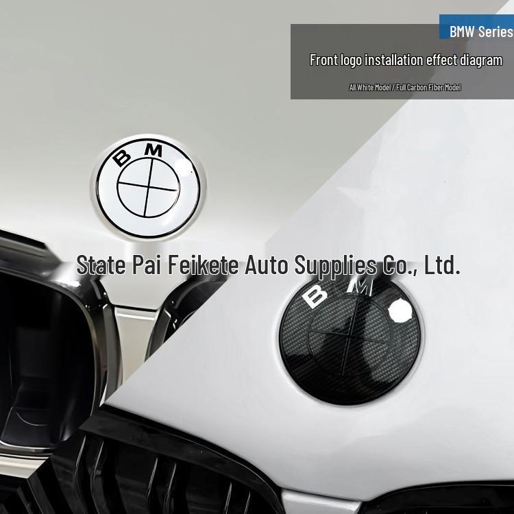 BMW Emblem Modification: Compatible with 3 Series, 5 Series, X1, X3, X5, X6 In All White, All Black, or Full Carbon Fiber Texture for Front and Rear