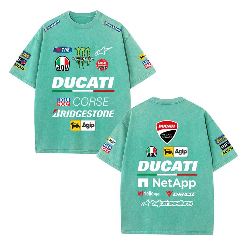 2026 Letní závodní oblek Ducati F1 Tým Red Bull Verstappen Uniforma Krátký rukáv Vintage praná trička Kulatý výstřih Trička