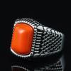 Anillo Retro Colorido de Piedras Preciosas Moda Masculina Punk Hip Hop Accesorio