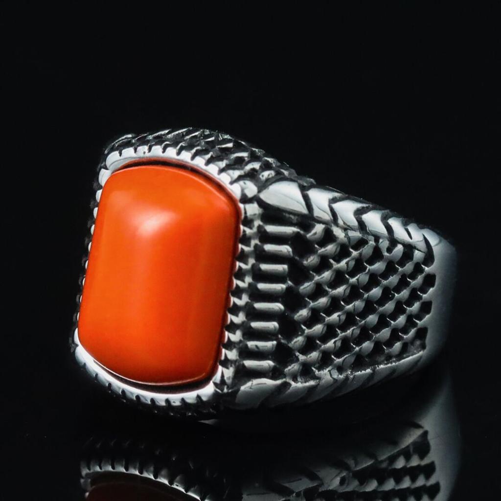 Anillo Retro Colorido de Piedras Preciosas Moda Masculina Punk Hip Hop Accesorio