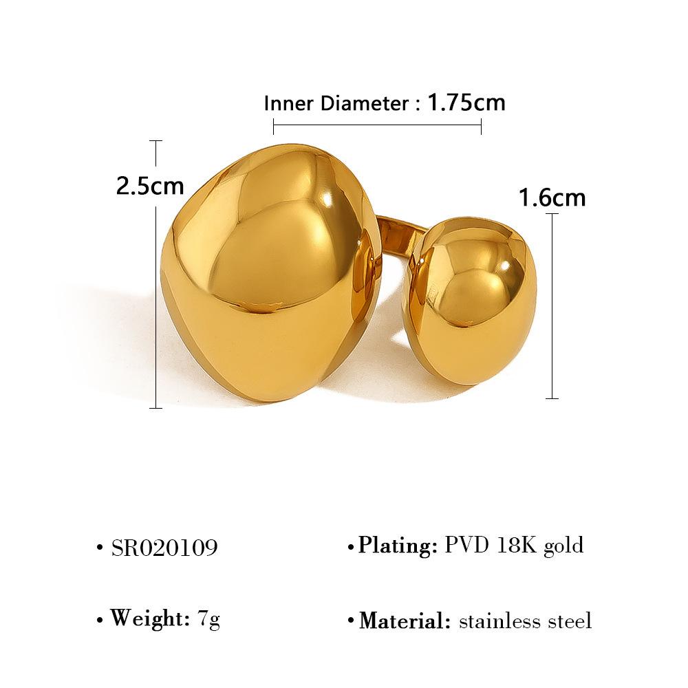 18K Gold Nicht verblassend Leichter Luxus High-End Lava Edelstahl Offener Ring Damenring Ring Ring