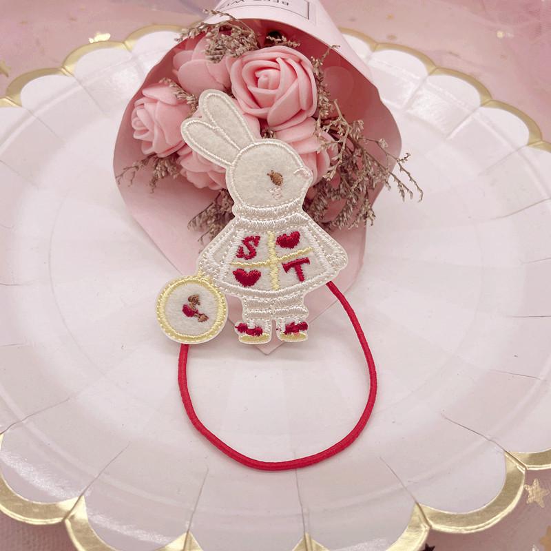 Adorable Rabbit Embroidered Hair Tie - Sweet, Versatile, Simple Alice Hair Accessory