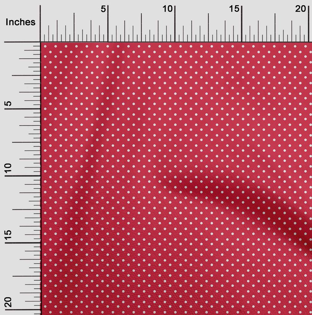 oneOone Cotton Flex Bright Red Fabric Dots Quilting Supplies Print Sewing Fabric By The Yard 40 Inch