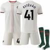 Teens Kids Adults Football Kits Sport Training Jersey Set with Socks 25/26 Chelsea Away #41 Estêvão