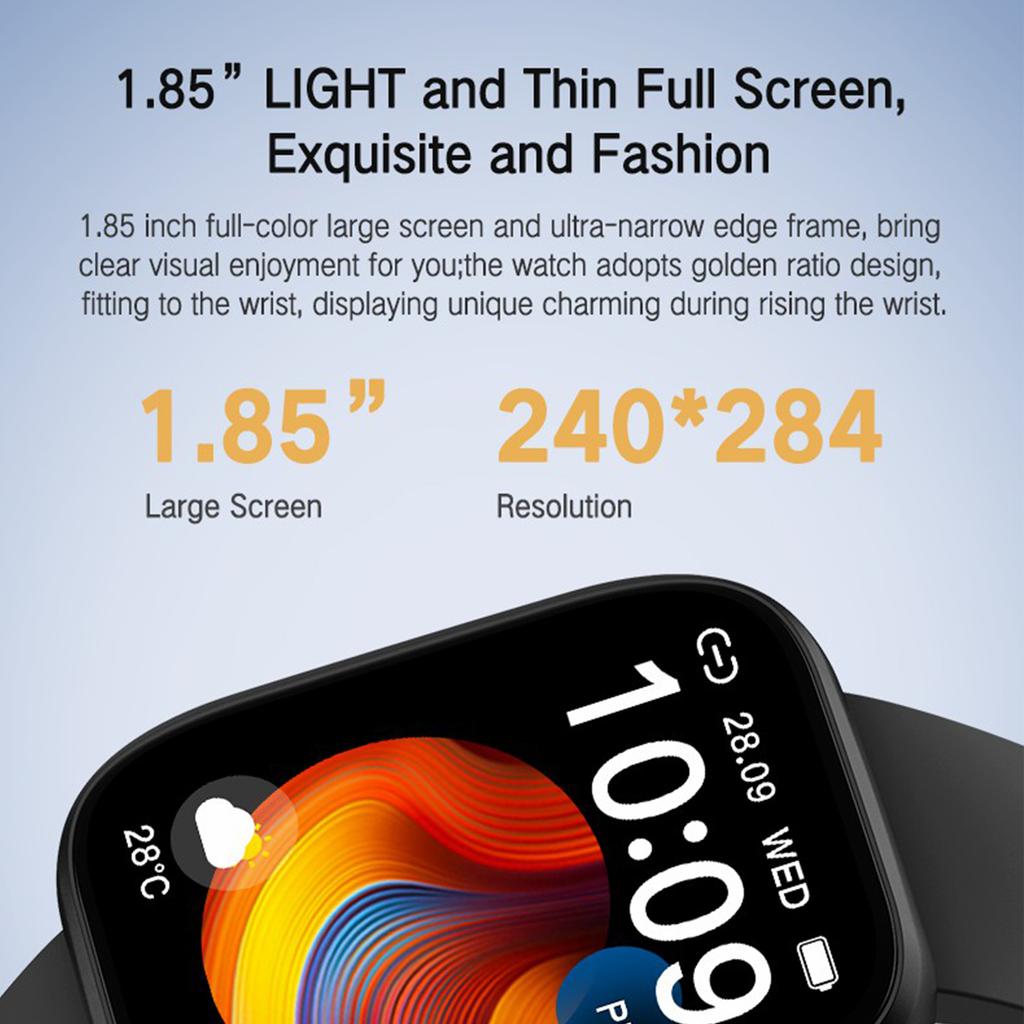 P114 1.85-inch Screen Bluetooth-compatible Call Smart Watch Heart Rate Health Monitoring Stylish Sports Watch