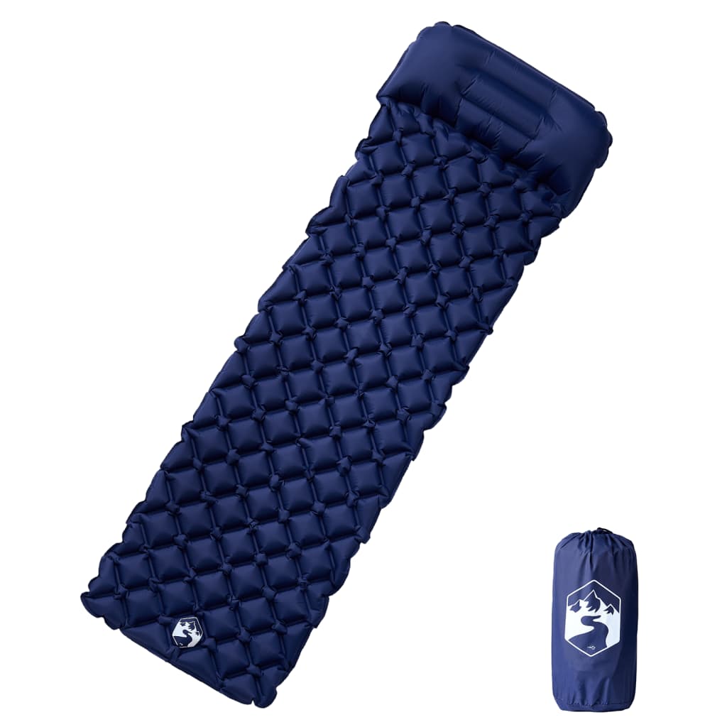 Inflatable Sleeping Pad with Pillow Navy Blue