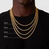 Ropes Long Necklace for Men Women,Stainless Steel Gold Color Twisted Rope Chain Collar,2/3/4/5mm Punk Basic Waterproof Jewelry
