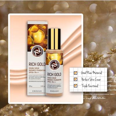 Rich Gold Double Wear Radiance Foundation SPF50+ PA+++ #23 Natural Beige, 100g +RANDOM GIFT