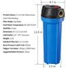 Geekpure 10-Inch Whole House Slim Water Filter Housing for 2.5" X 10" Filter - 3/4"NPT Brass Port - with Air Relief Valve-Blue (1)