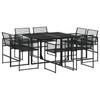 VidaXL Garden Dining Set 9 Pcs Black Wicker, Outdoor Dining Set, Dining Furniture 3295038