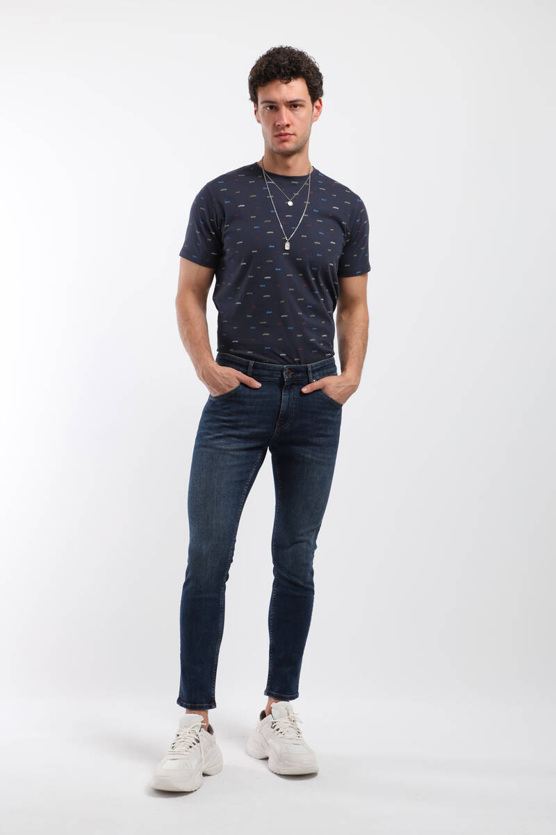 

Мужские зауженные джинсы Jones темно-синего цвета 31 темно-синий