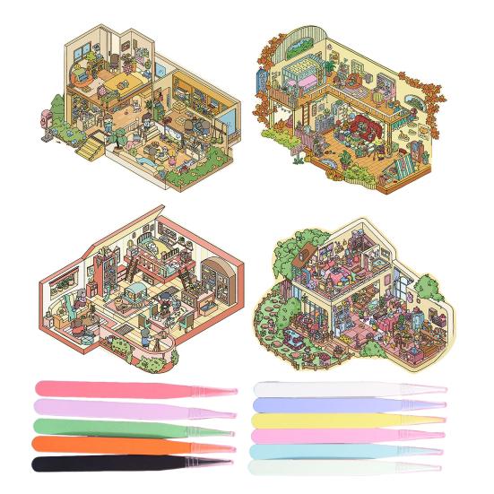 

2/4 шт. Симпатичные 3D наклейки с изображением дома для самостоятельного создания ландшафтного дизайна с помощью пинцета Отличный подарок для друзей семьи Различные узоры Наклейка из бумаги и винила для рукоделия B