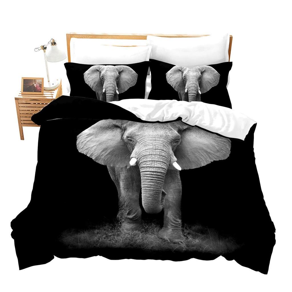 Elephant Duvet Cover Sets for Kids Queen King Twin Size Lightweight Down Room Decor 2 Pillowcases 1 Comforter Cover No Comforter