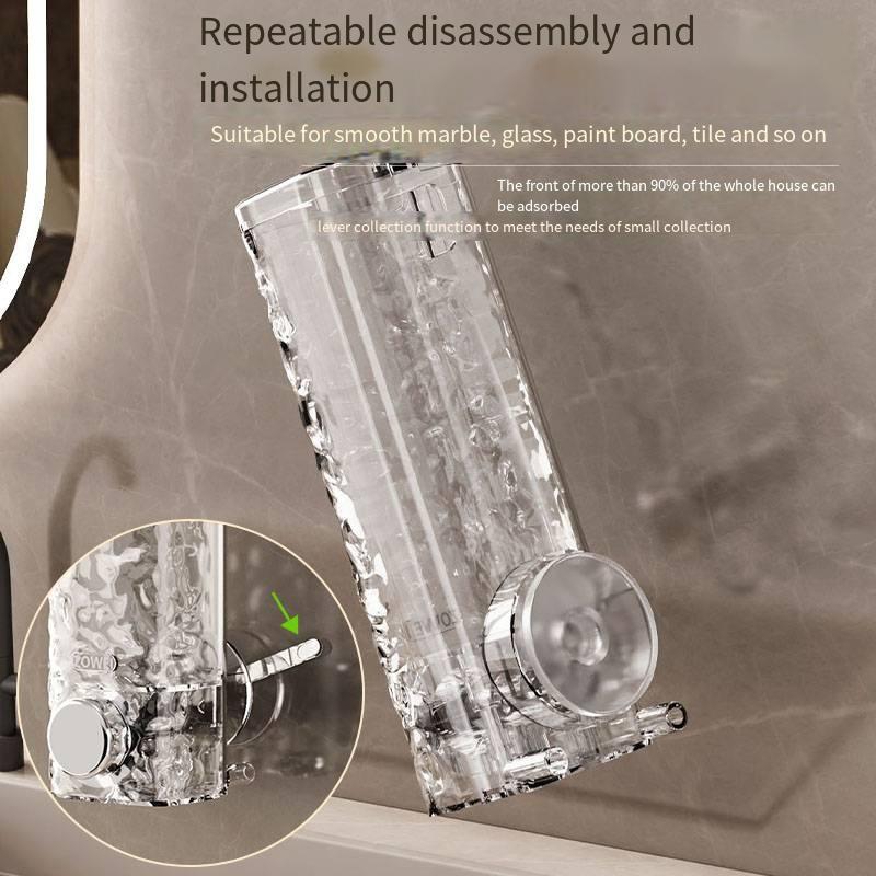 1Pcs Wall-Mounted Soap Dispenser Manual Home Bathroom Foam Squeeze Suction Cup Soap Dispenser Hotel Push-Type Soap Dispenser