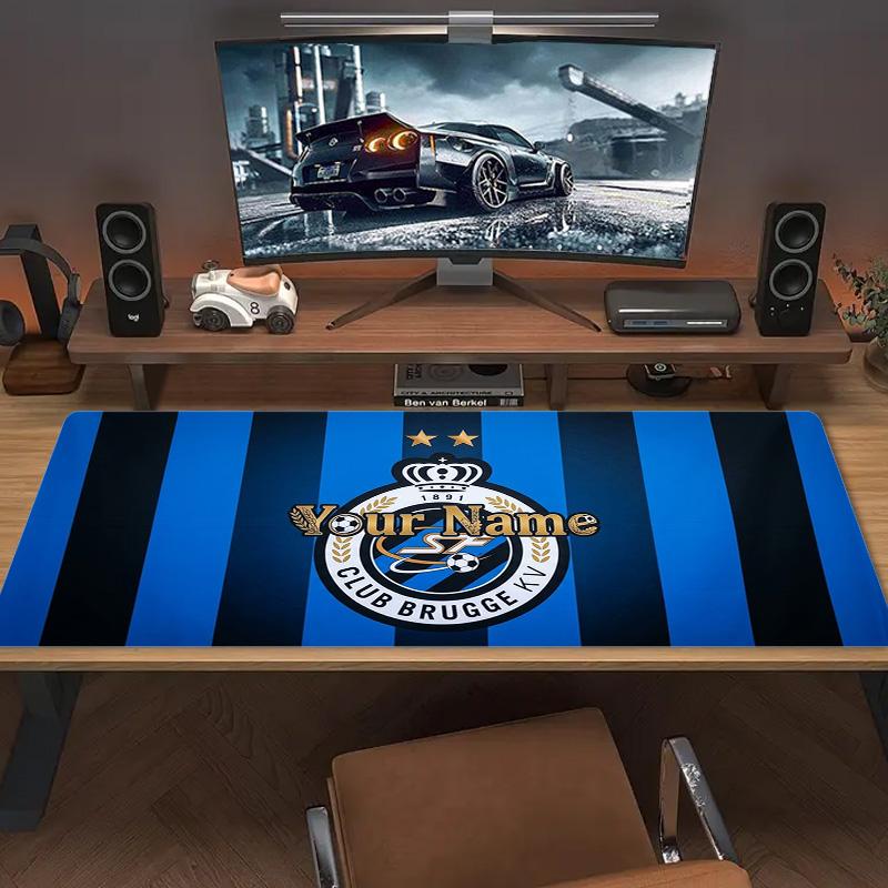 Club Brugge Kv Custom Name Large Size Mouse Pad Large Gaming Table Cushion Non-slip Laptop Tablet Big Mousepad XXL Mat Mini PC Playmat With Lock Edge