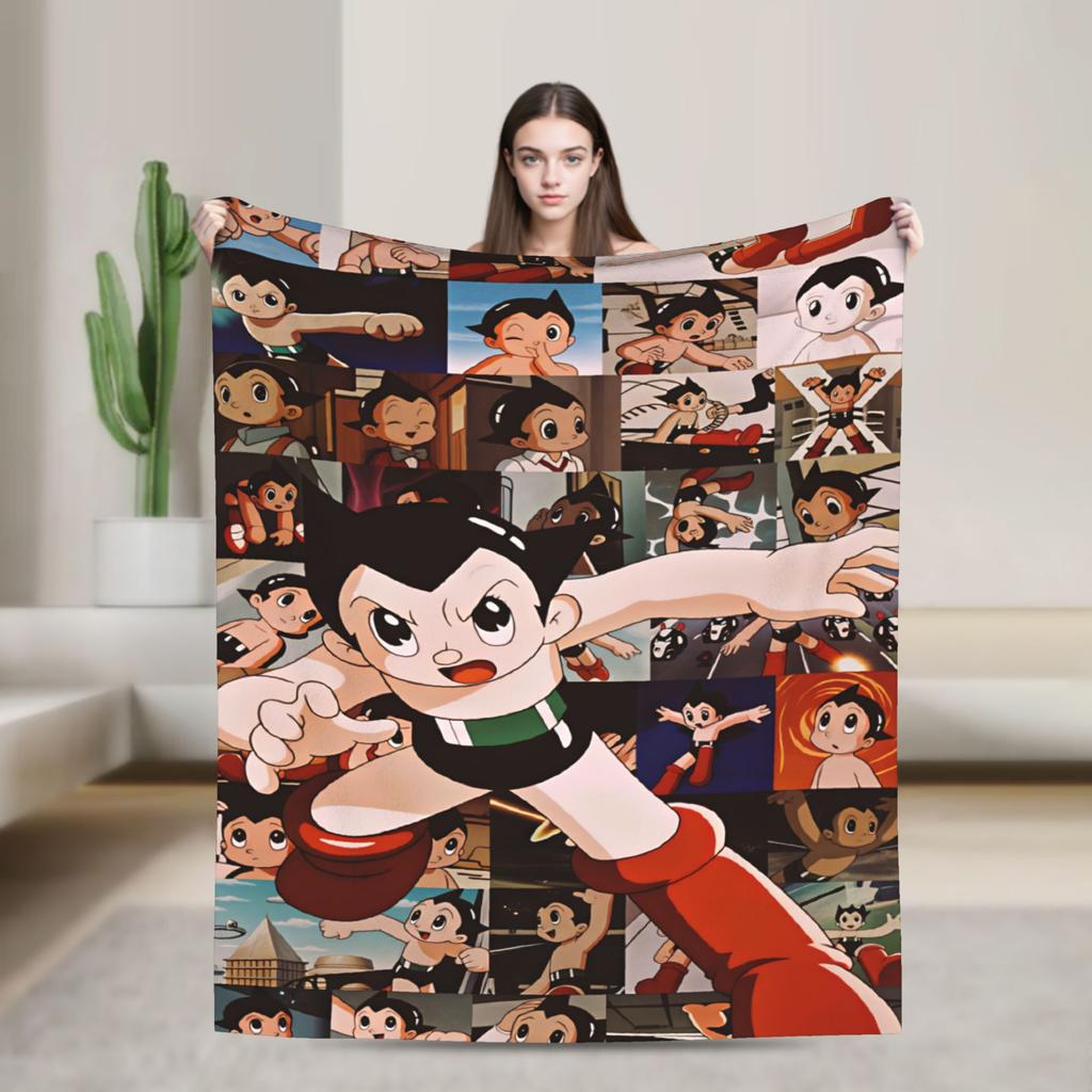 Warm Soft Blanket Picnic Astro Cartoon Boy Bedding Throws Flannel Bedspread For Home Decor Pattern Sofa Bed Cover