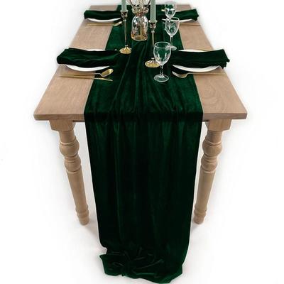 Practical European Style Velvet Table Runner Extended Non-slip Wedding Table Cloth Rectangular Table Linen New Year