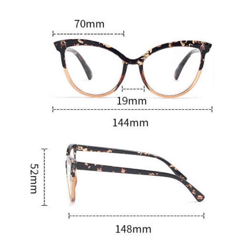 Fashion Large Frame Cat Eye High Definition Reading Glasses Men Women Transparent TR90 Frame Butterfly Leopard Frame Presbyopic Eyeglasses