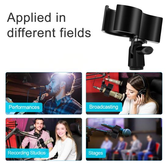 Klips do mikrofonu Regulowany klips do mikrofonu dla mikrofonów o zakresie średnicy zewnętrznej 1,26" od 2,36" na scenę, do kościoła, do studia