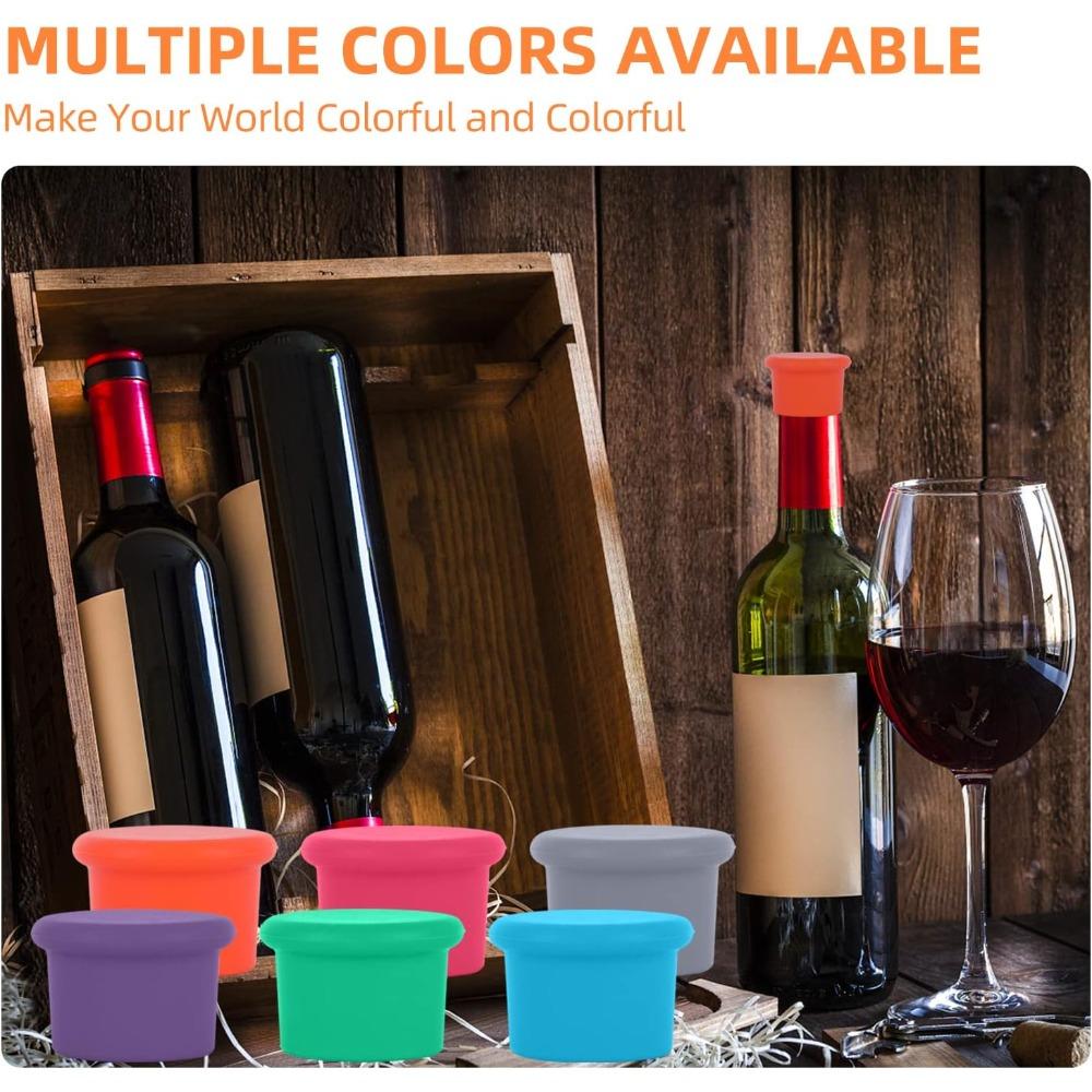 Silicone Wine Stopper, Cork Replacement, Wine Bottle Seal, Reusable Beer Bottle Cap, Wine Preservator, Wine Gift - Easy To Clean