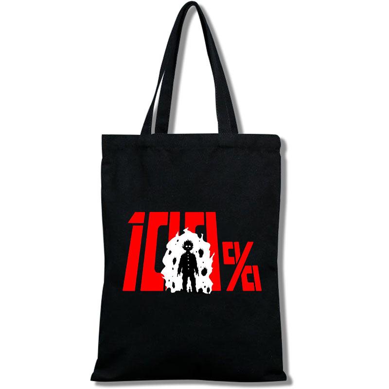 

Anime Mob Psycho 100 Tote Bag Fashion Shopping Bag Portable Ladies Shoulder Bag Canvas Bag non-zipper style 6